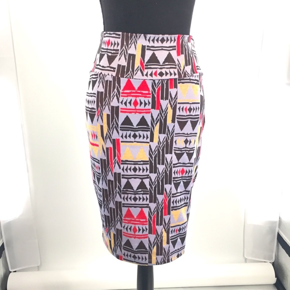 Jupe Crayon LuLaRoe Cassie Taille M – Moutarde/or/rouge/noir – NEUF Avec étiquettes